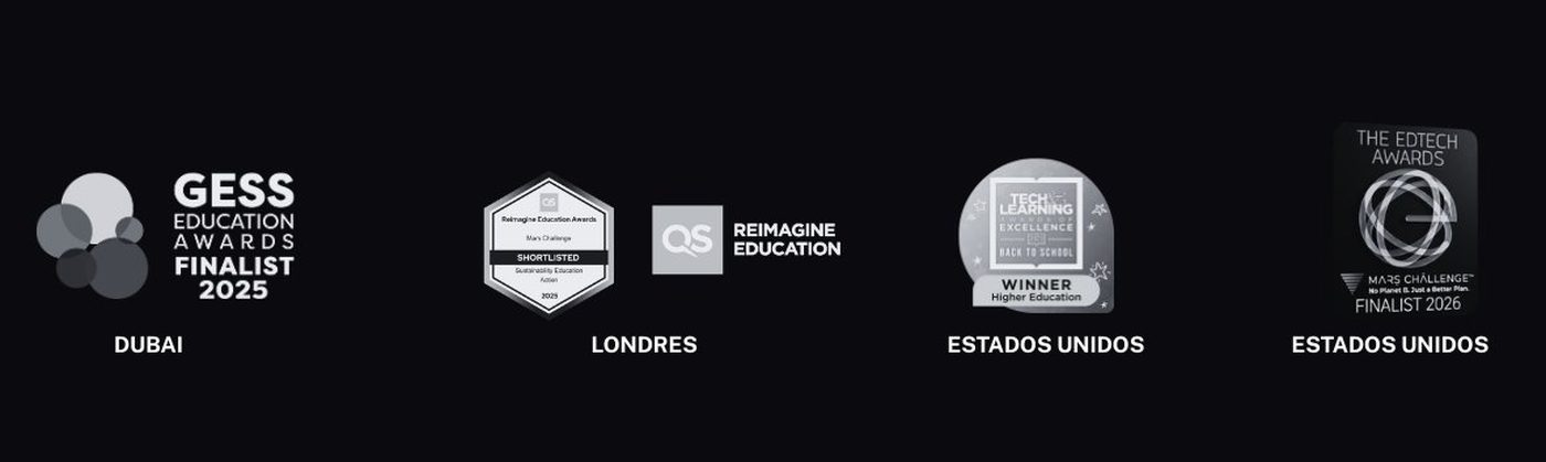Premios internacionales Mars Challenge — GESS Dubai, QS Reimagine Education Londres, Tech & Learning USA, EdTech Awards USA