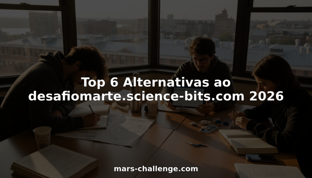 Alunos trabalhando juntos na criação de um projeto sobre Marte