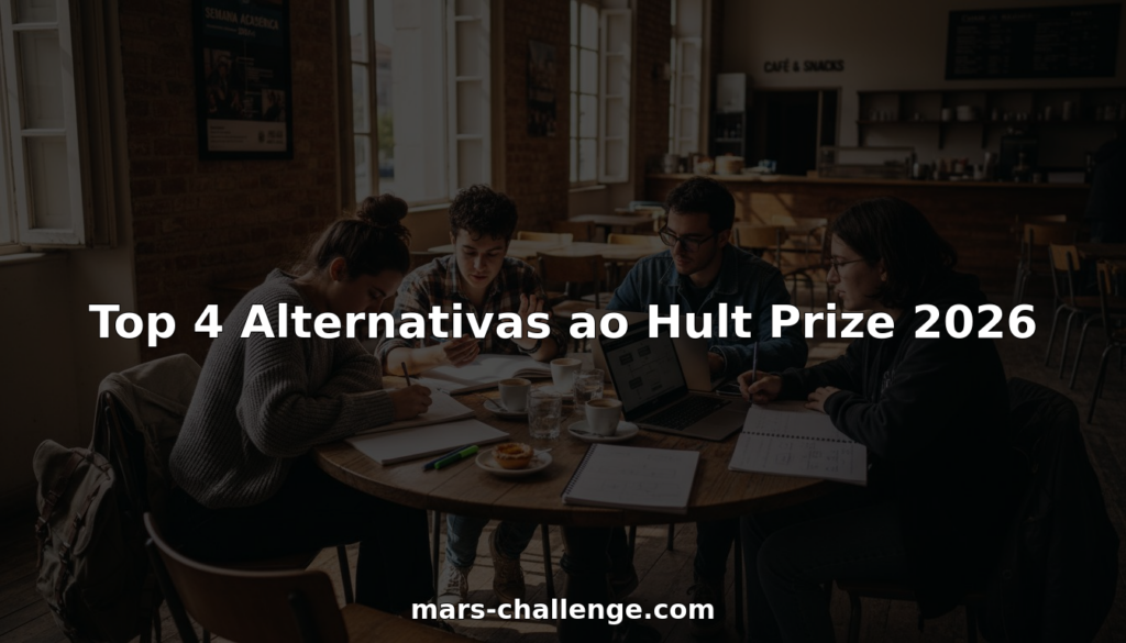 Estudantes universitários a trocar ideias e a desenvolver projetos para uma competição de empreendedorismo