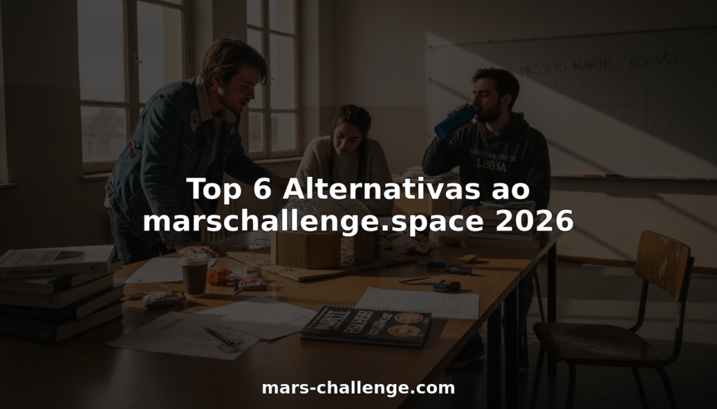 Grupo de alunos a trabalhar em conjunto num projeto sobre Marte, utilizando um modelo físico.