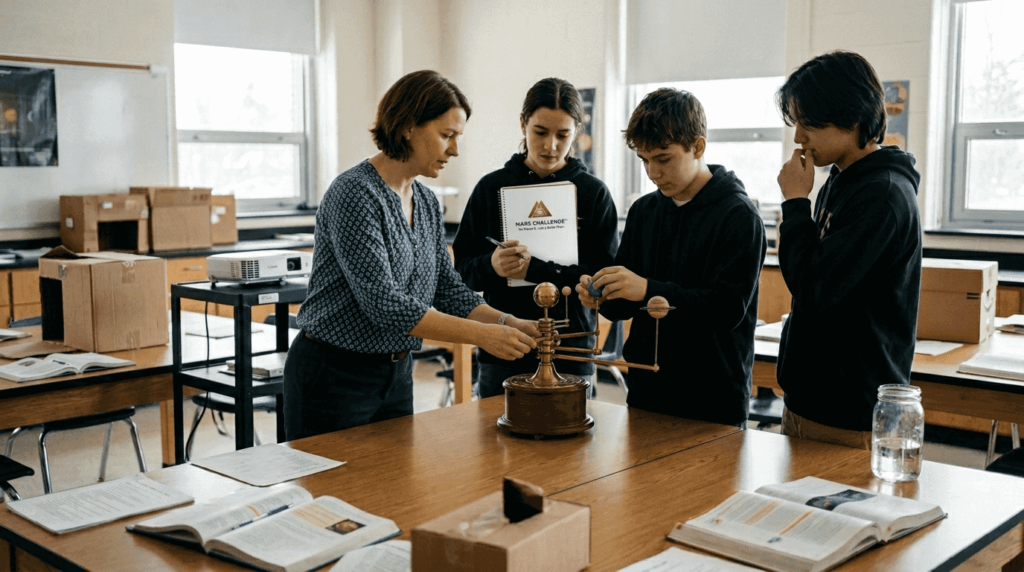 Docente y alumnos se alistan para un desafío fuera de este mundo