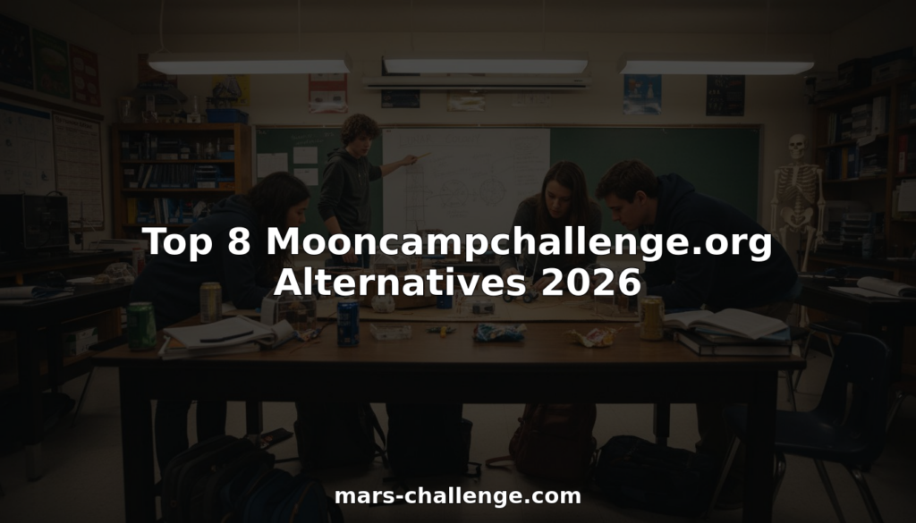 Students collaborating on space challenge project