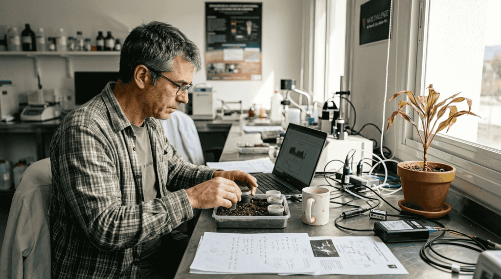 Especialista en ciencia de datos optimizando métricas de sostenibilidad con inteligencia artificial